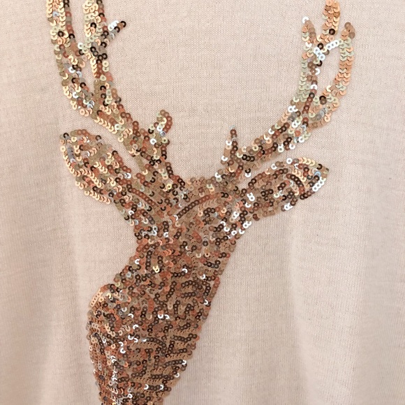 French Connection Holiday Sequin Reindeer Sweater - Picture 2 of 4
